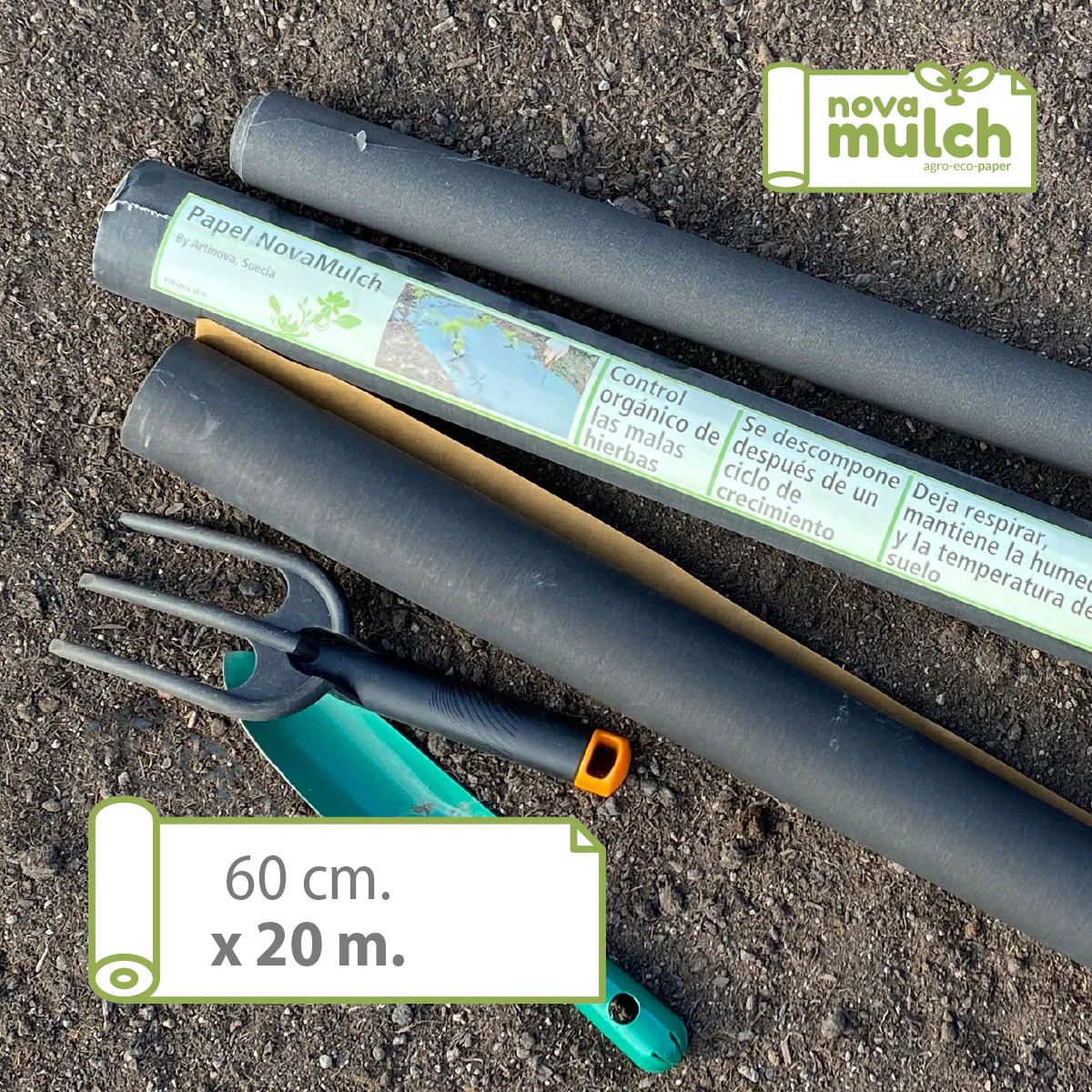 Papel Novamulch 60 cm. x 20 m.