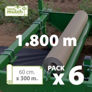 PACK de 6 rollos de papel Novamulch Profesional 60 cm. x 300 m. (1.800 m)